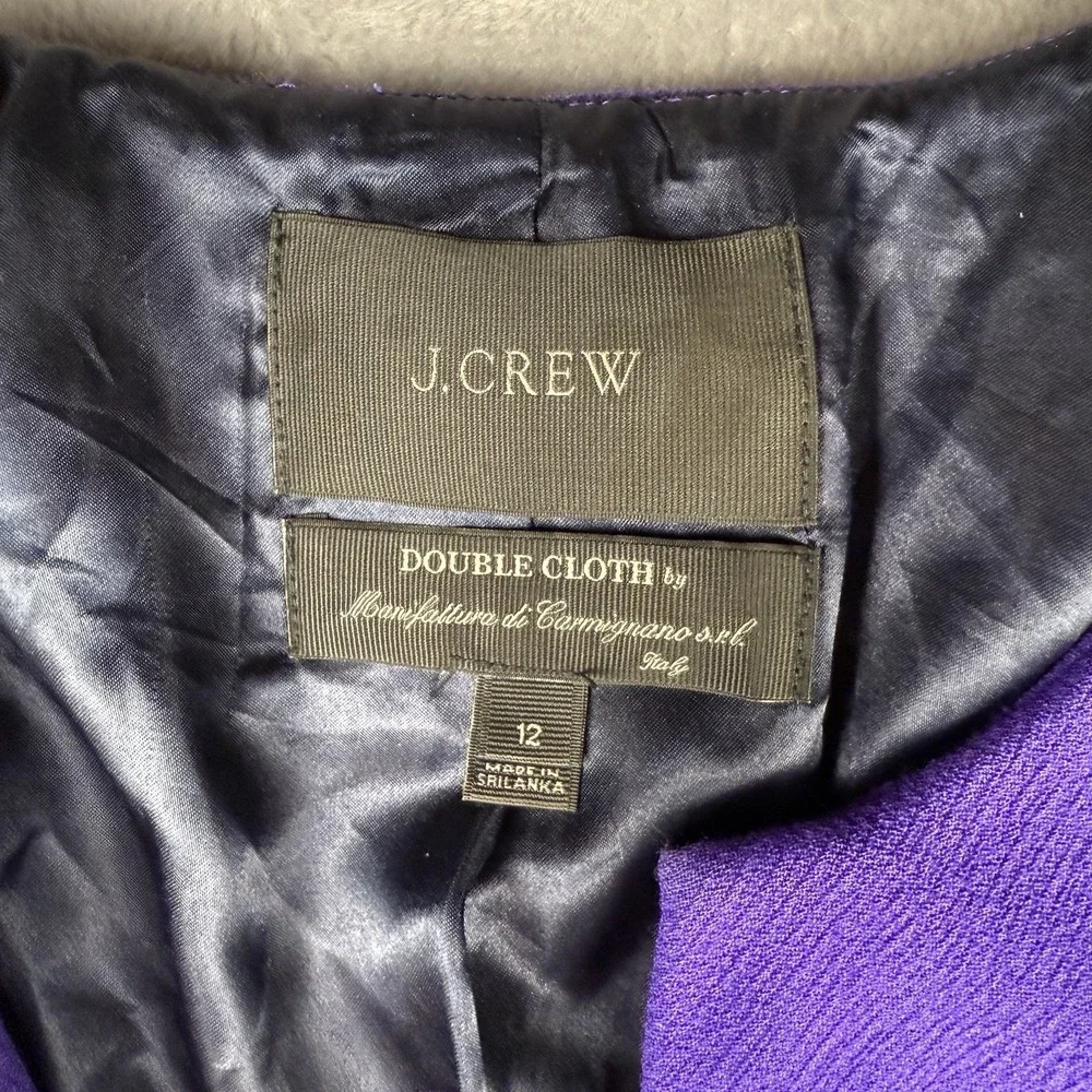 J.Crew double cloth wool overcoat 12 quiet luxury Old Money Preppy Italy Purple - Picture 2 of 9
